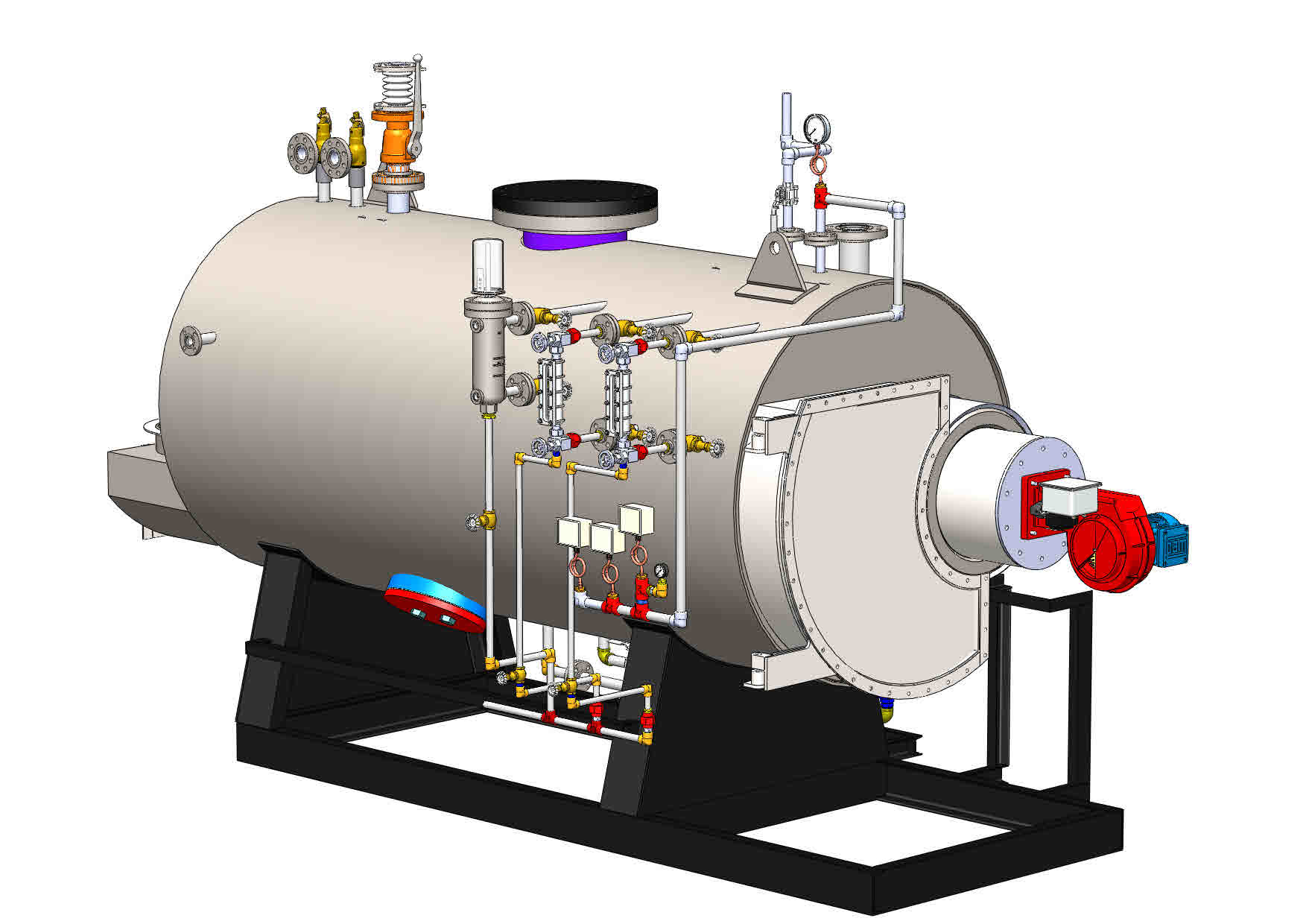 Boiler锅炉汽锅3D数模图纸 STEP格式